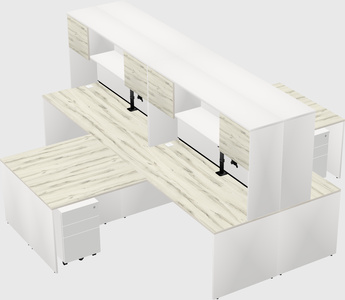 Quad l-shaped office desks