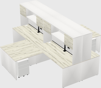 Quad l-shaped office desks