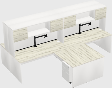 Quad l-shaped office desks