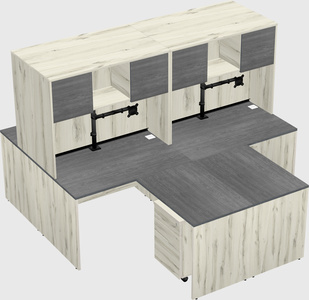 Quad l-shaped office desks