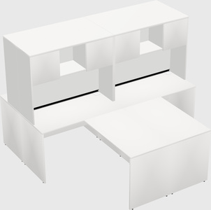 Quad l-shaped office desks