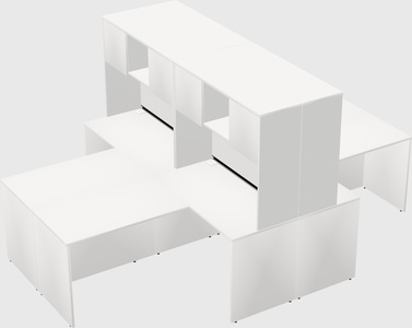 Quad l-shaped office desks
