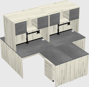 Quad l-shaped office desks