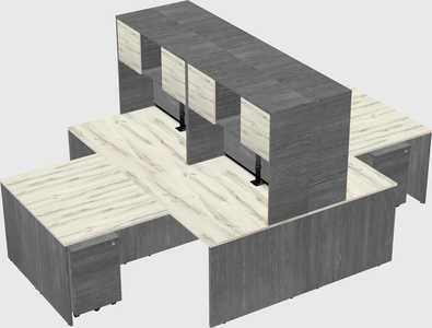 Quad l-shaped office desks