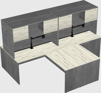 Quad l-shaped office desks