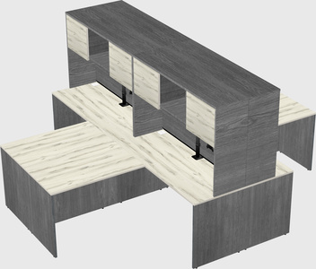 Quad l-shaped office desks