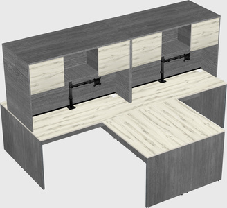 Quad l-shaped office desks