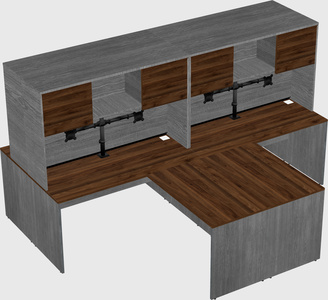 Quad l-shaped office desks