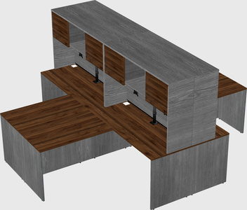 Quad l-shaped office desks