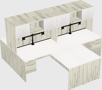 Quad l-shaped office desks