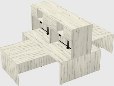 Quad l-shaped office desks