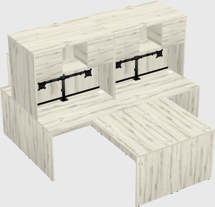 Quad l-shaped office desks