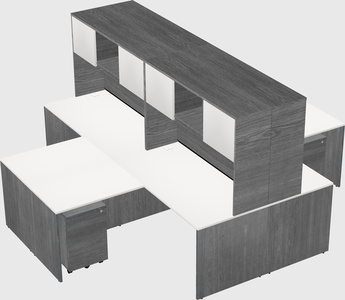 Quad l-shaped office desks