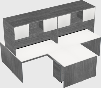 Quad l-shaped office desks