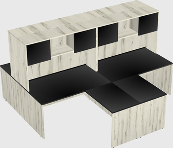 Quad l-shaped office desks