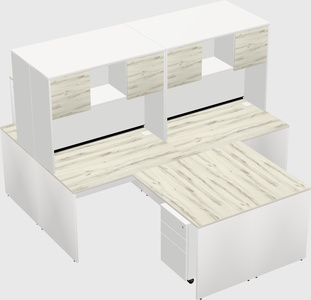 Quad l-shaped office desks