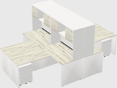 Quad l-shaped office desks