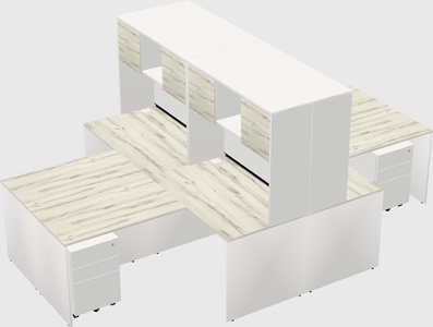 Quad l-shaped office desks