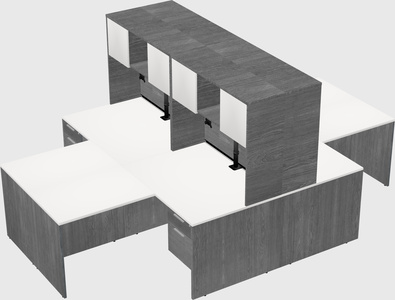 Quad l-shaped office desks