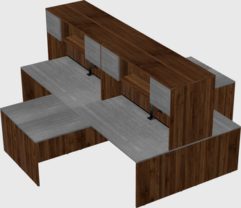 Quad l-shaped office desks