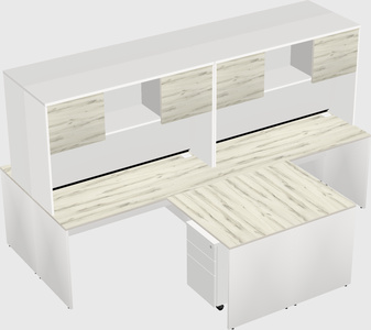 Quad l-shaped office desks