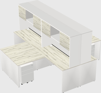 Quad l-shaped office desks