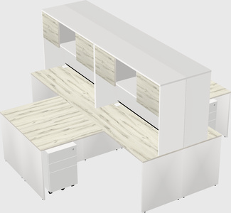 Quad l-shaped office desks