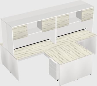 Quad l-shaped office desks