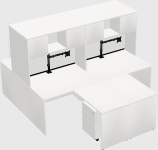 Quad l-shaped office desks