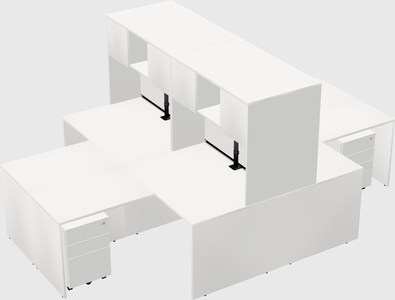 Quad l-shaped office desks