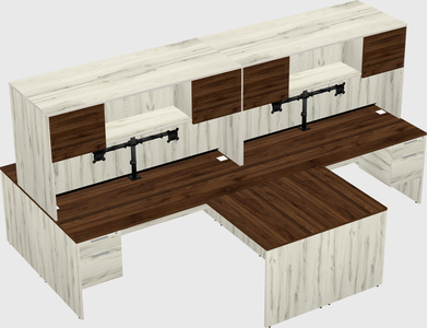 Quad l-shaped office desks
