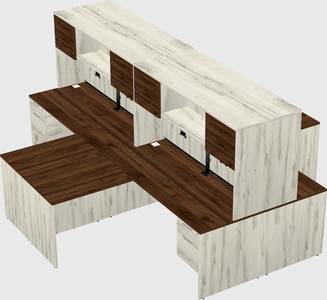 Quad l-shaped office desks