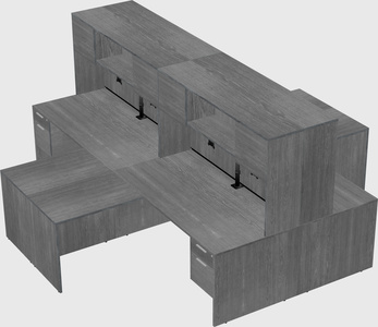 Quad l-shaped office desks