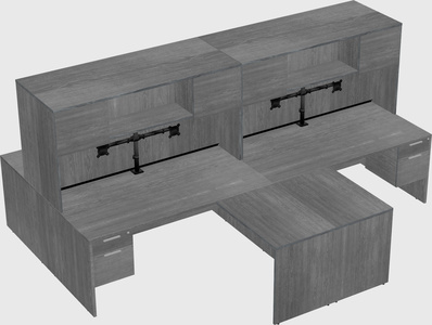 Quad l-shaped office desks