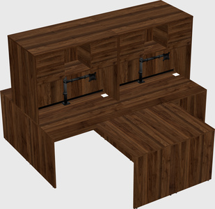 Quad l-shaped office desks
