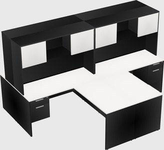 Quad l-shaped office desks