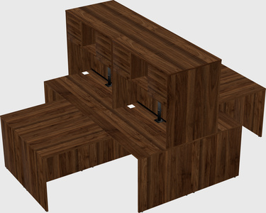 Quad l-shaped office desks