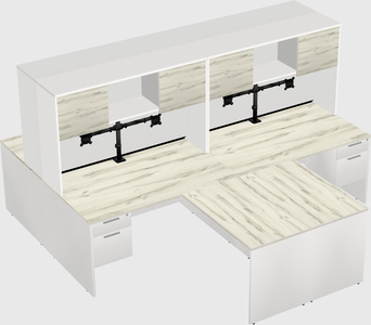 Quad l-shaped office desks
