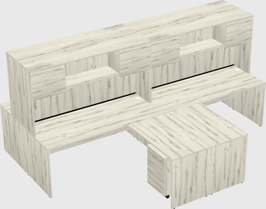 Quad l-shaped office desks