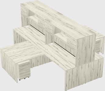 Quad l-shaped office desks