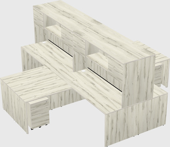 Quad l-shaped office desks