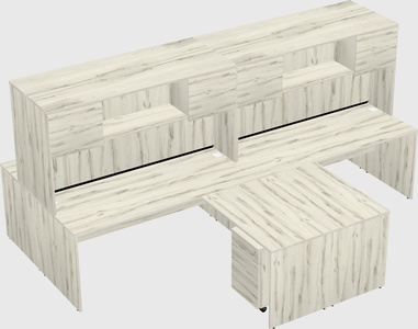 Quad l-shaped office desks