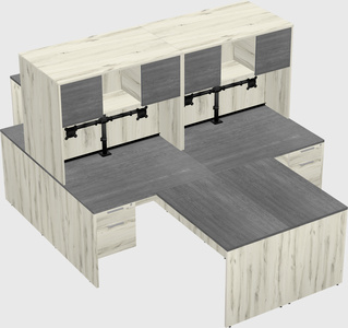 Quad l-shaped office desks