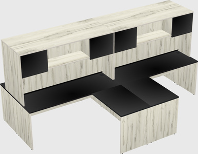 Quad l-shaped office desks