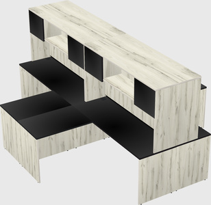 Quad l-shaped office desks