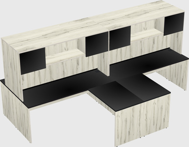 Quad l-shaped office desks