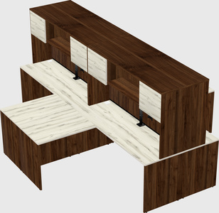Quad l-shaped office desks