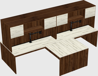 Quad l-shaped office desks
