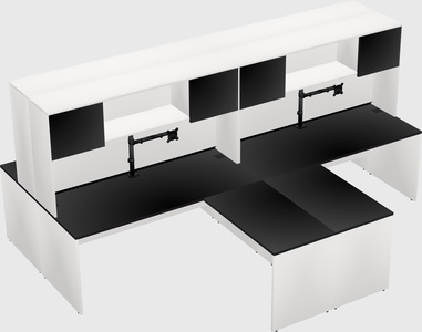 Quad l-shaped office desks