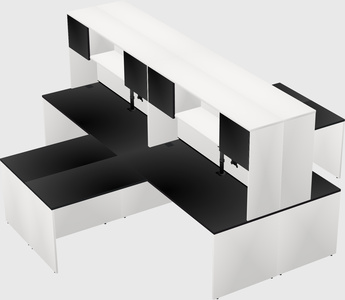 Quad l-shaped office desks